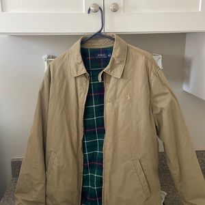Lightly Worn Polo Ralph Lauren Beige Flannel-Lined Jacket